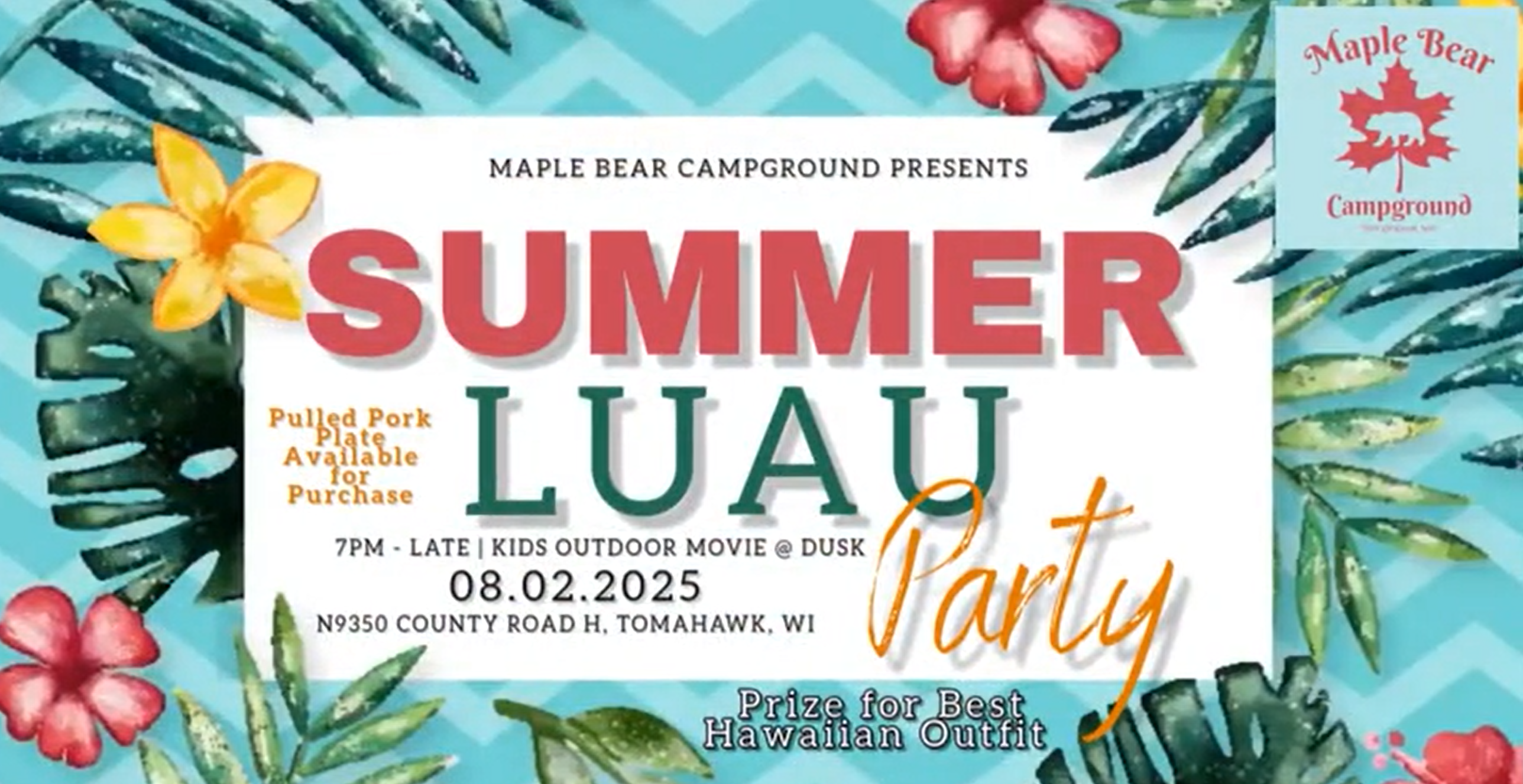 Summer Luau Party, Tomahawk, WI